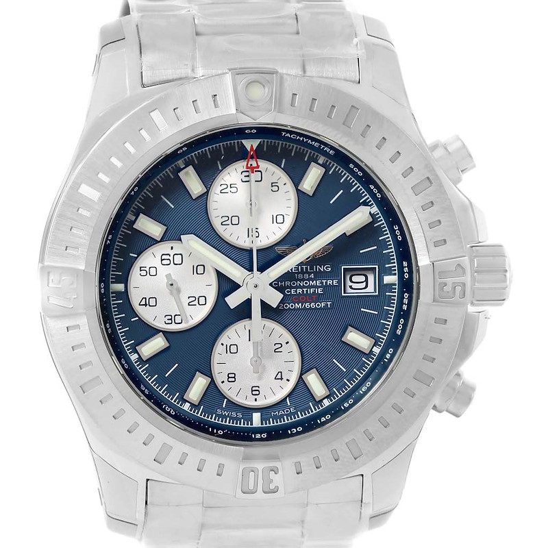 Breitling Colt Blue Dial Automatic Chronograph Watch A13388 Unworn SwissWatchExpo