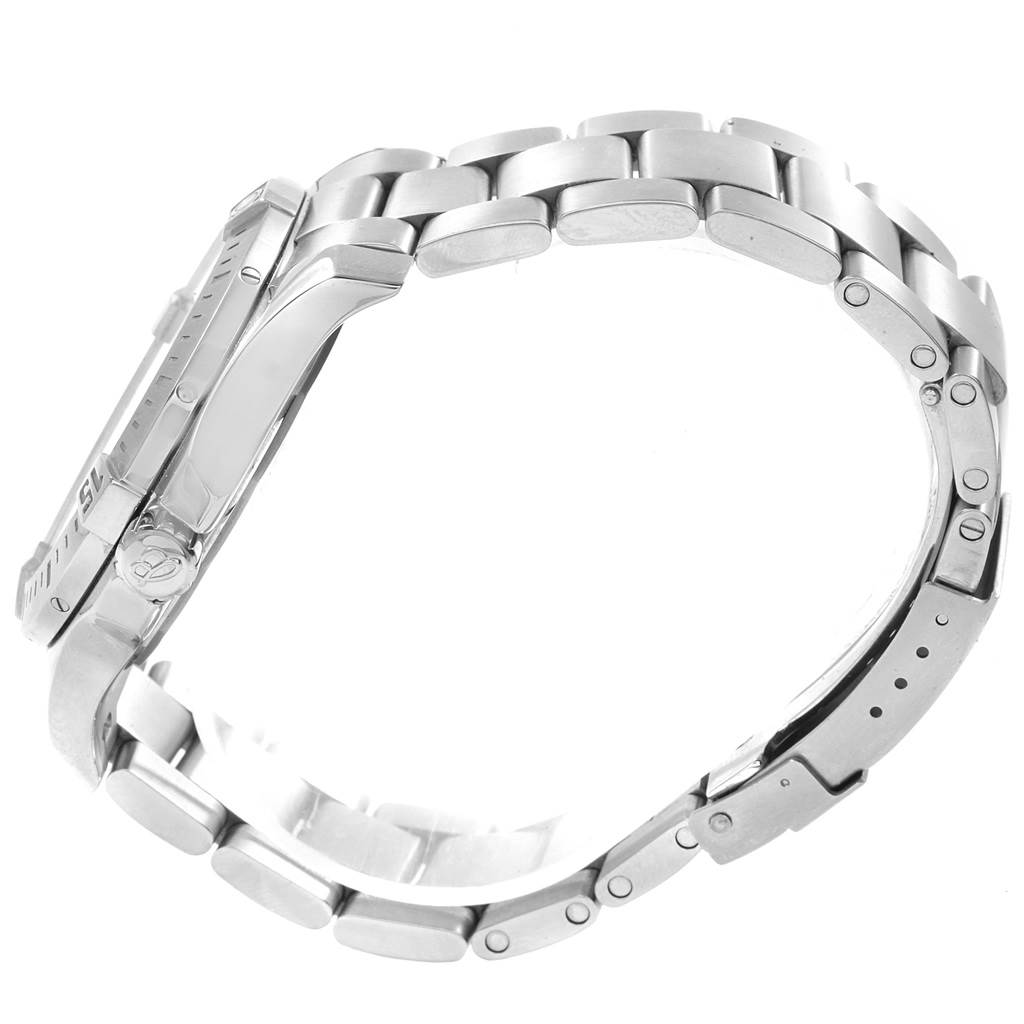 The image shows a side view of the Breitling Colt A17388 Men's Stainless Steel White Dial A17388 Men's Stainless Steel White Dial watch's bracelet and case.