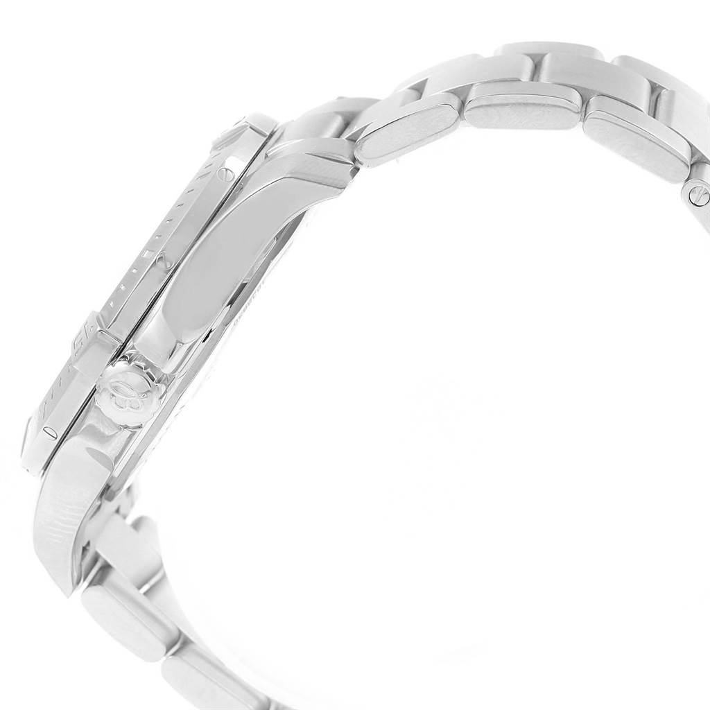 The image shows a side view of the Breitling Colt A17388 Men's Stainless Steel Black Dial A17388 Men's Stainless Steel Black Dial watch, highlighting the bracelet and crown.