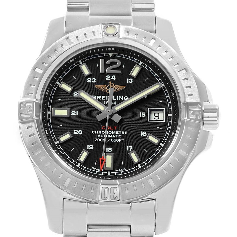 Breitling Colt Black Dial Automatic Steel Mens Watch A17313 SwissWatchExpo