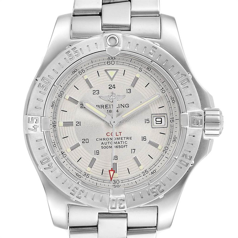 Breitling Colt 41mm Silver Dial Automatic Steel Mens Watch A17380 SwissWatchExpo