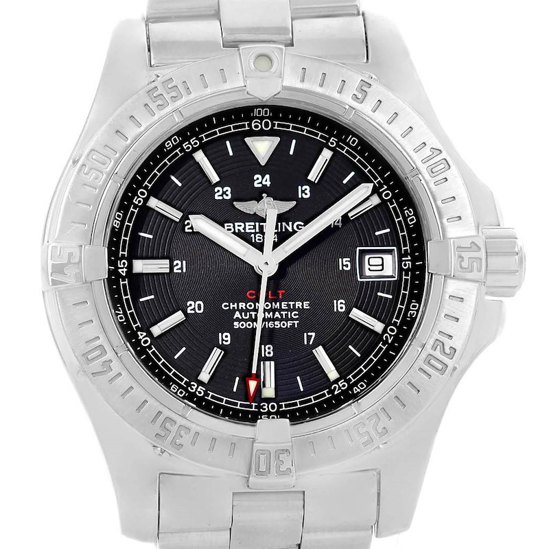 Breitling Colt Black Dial Automatic Steel Mens Watch A17380 Box Papers SwissWatchExpo
