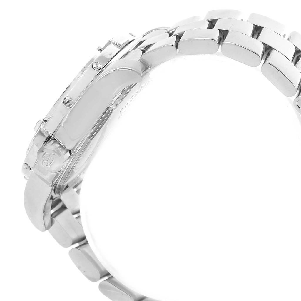 The image shows a side angle of the Breitling Colt A17380 Men's Stainless Steel Black Dial A17380 Men's Stainless Steel Black Dial watch's metal bracelet and clasp.