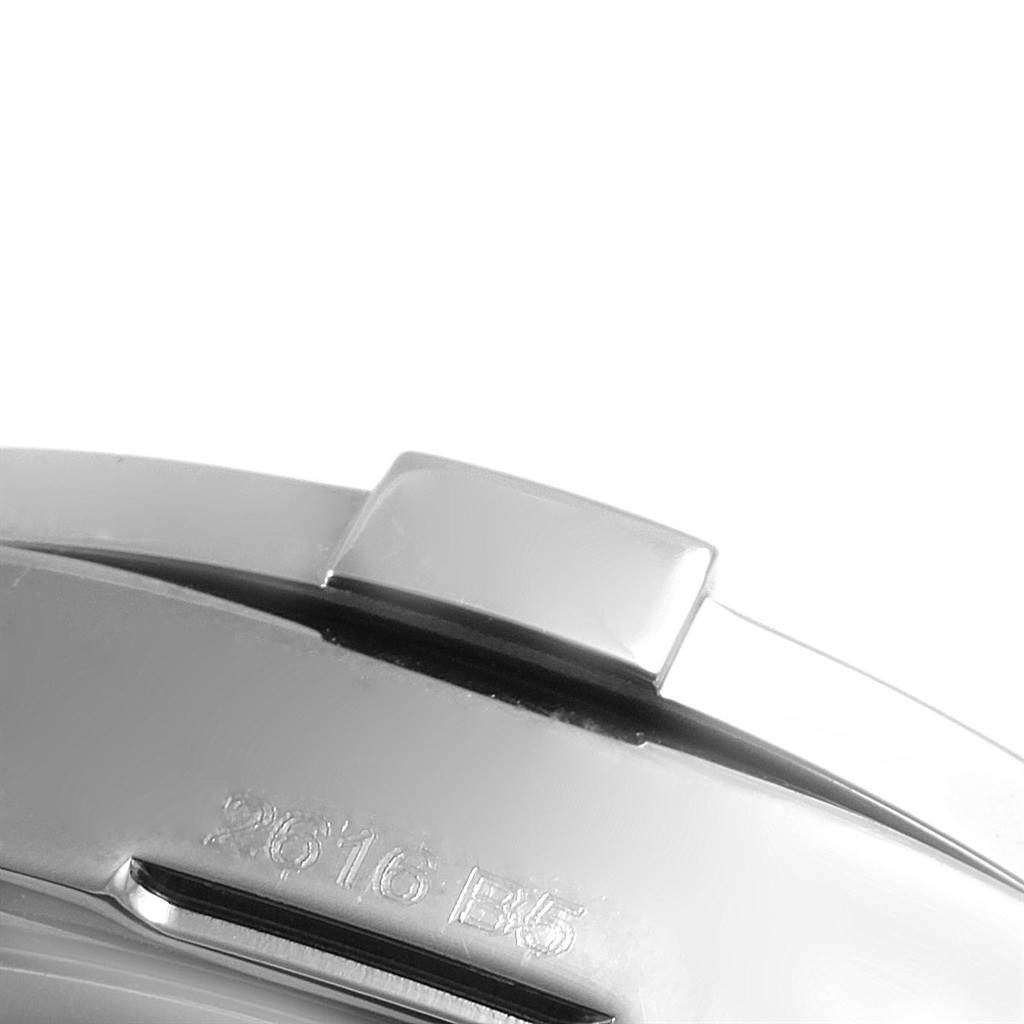 This close-up image shows part of the clasp mechanism and engraved model number of the Breitling Colt A17313 Men's Stainless Steel Silver Dial A17313 Men's Stainless Steel Silver Dial watch.