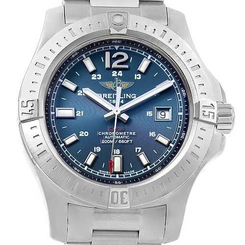 Photo of Breitling Colt Blue Dial Automatic Steel Mens Watch A17388 Box Papers
