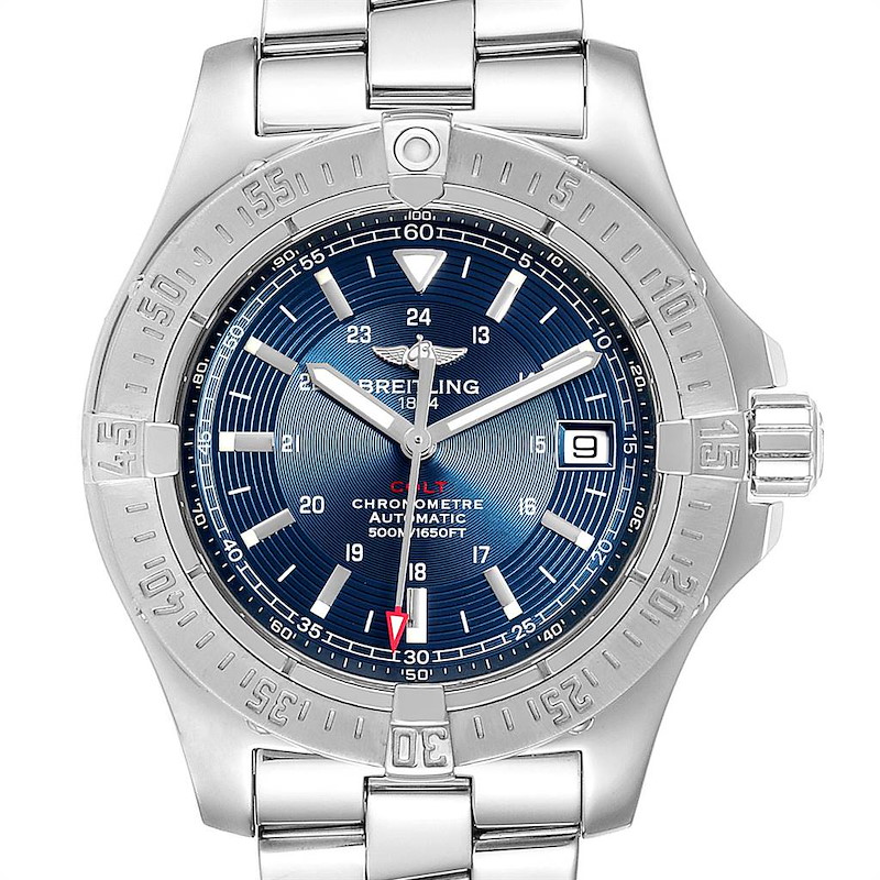 Breitling Colt Blue Dial Automatic Steel Mens Watch A17380 Box Papers SwissWatchExpo