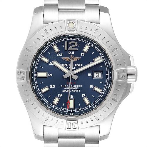 Photo of Breitling Colt Blue Dial Automatic Steel Mens Watch A17388 Box Card