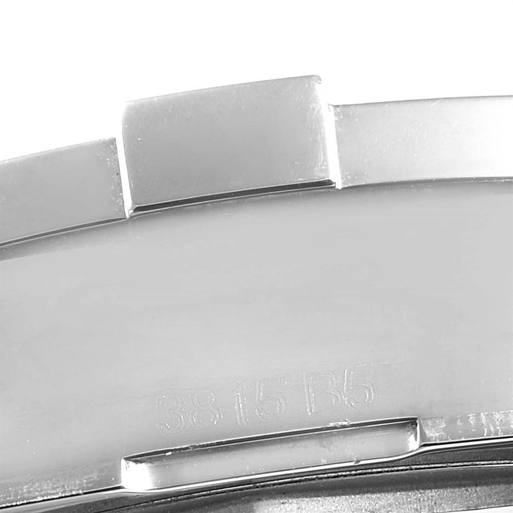 This image shows a close-up of the bracelet clasp from a Breitling Colt A17388 Men's Stainless Steel White Dial A17388 Men's Stainless Steel White Dial watch.