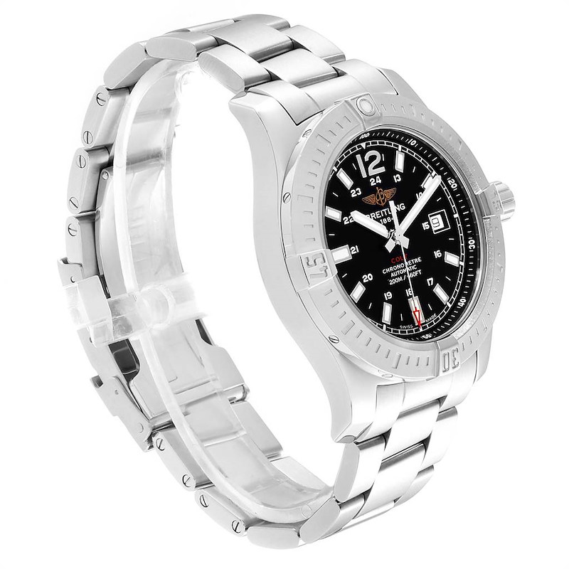 Breitling Colt Black Dial Automatic Steel Mens Watch A17388 Box Card |  SwissWatchExpo