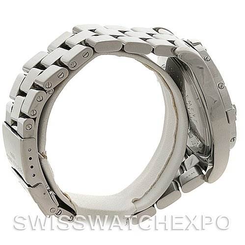 The image shows a side view of the Breitling Colt A17380 Men's Stainless Steel Silver Dial A17380 Men's Stainless Steel Silver Dial watch focusing on the metal bracelet and clasp.