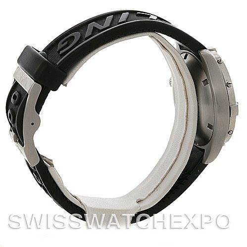 The image shows a side view of the Breitling Colt A64050 Men's Stainless Steel Black Dial A64050 Men's Stainless Steel Black Dial watch, highlighting its strap, clasp, and case.