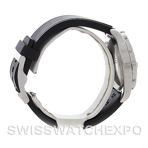 This image displays a side profile view of the Breitling Colt A32350 Men's Stainless Steel Grey Dial A32350 Men's Stainless Steel Grey Dial watch, highlighting the case and rubber strap.