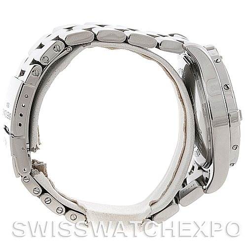 The image shows a side profile view of a Breitling Colt A32350 Men
s Stainless Steel Grey Dial A32350 Men
s Stainless Steel Grey Dial watch, highlighting the bracelet, case, and part of the bezel.