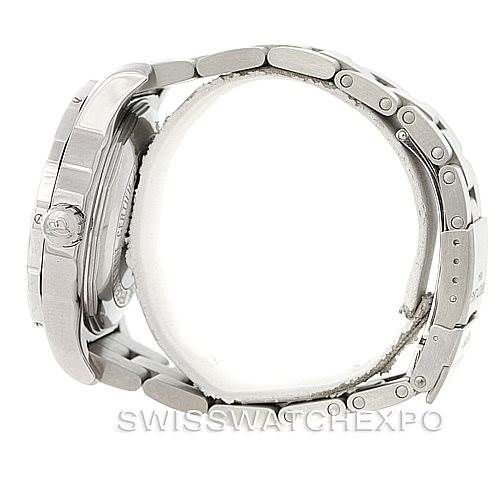 The image shows a side view of a Breitling Colt A74387 Men
s Stainless Steel Black Dial A74387 Men
s Stainless Steel Black Dial watch, highlighting the case and metal bracelet.