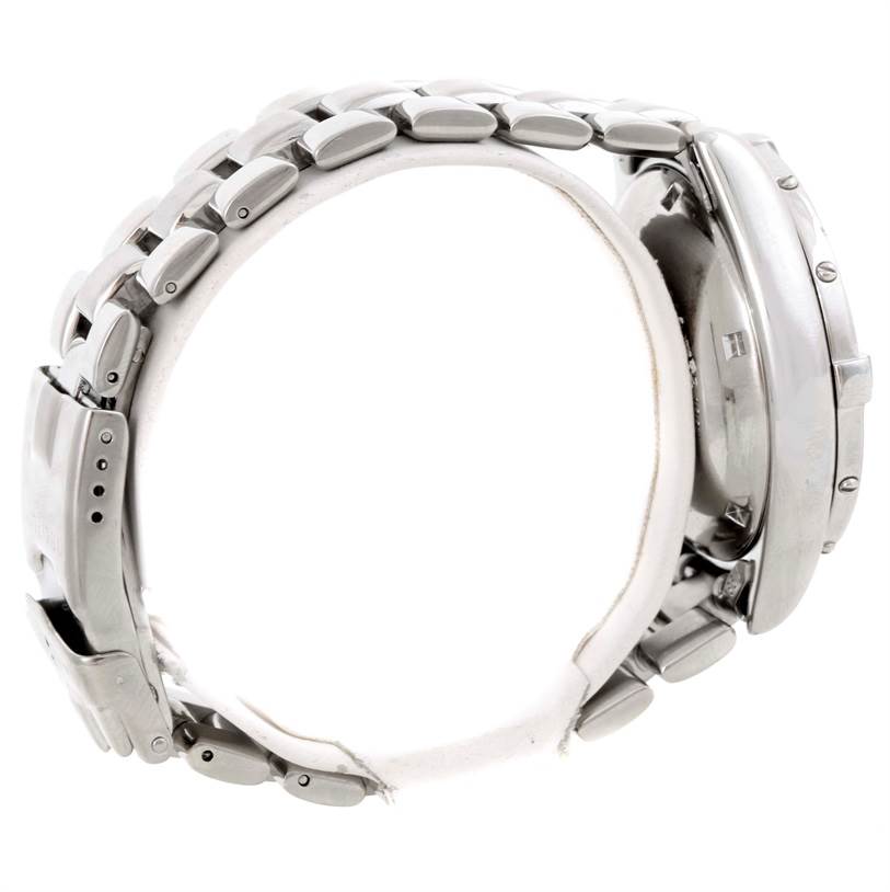 The image shows a side view of the Breitling Colt A13035 Men's Stainless Steel Blue Dial A13035 Men's Stainless Steel Blue Dial watch, highlighting its metal bracelet and case.