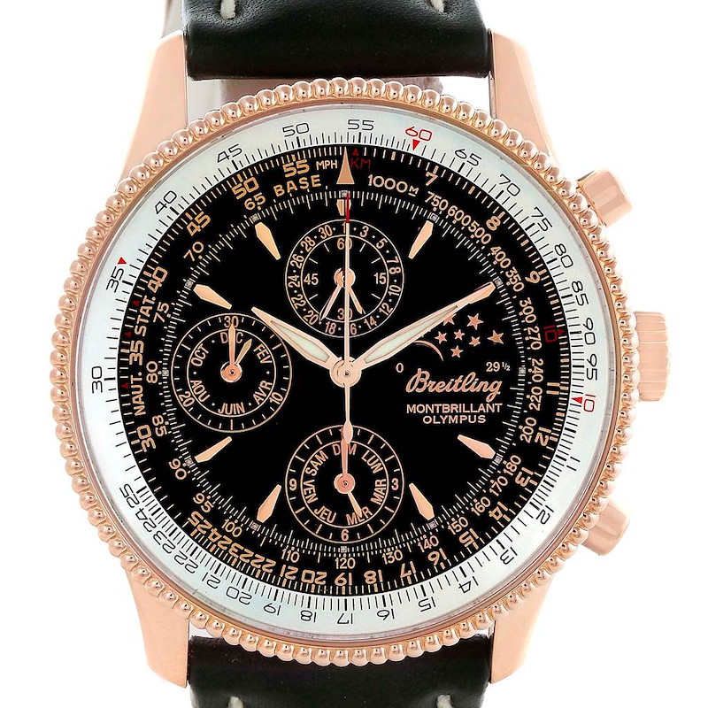 Breitling Montbrillant Olympus Rose Gold Limited Edition Mens Watch R19350 SwissWatchExpo