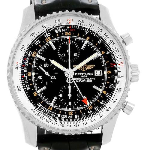 Photo of Breitling Navitimer World Chronograph GMT Steel Watch A24322