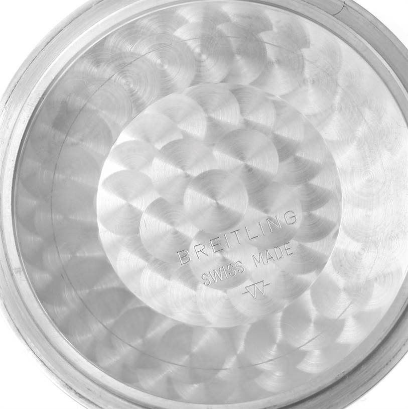 This image shows the inner side of the case back of a Breitling Navitimer A24322 Men's Stainless Steel Black Dial A24322 Men's Stainless Steel Black Dial watch with engravings.