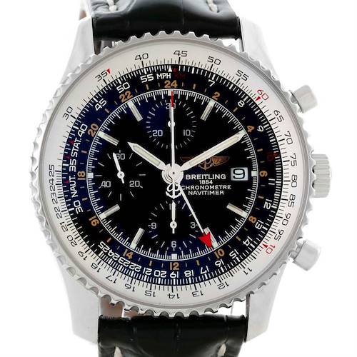 Photo of Breitling Navitimer World Chrono GMT Steel Watch A24322 Box Papers