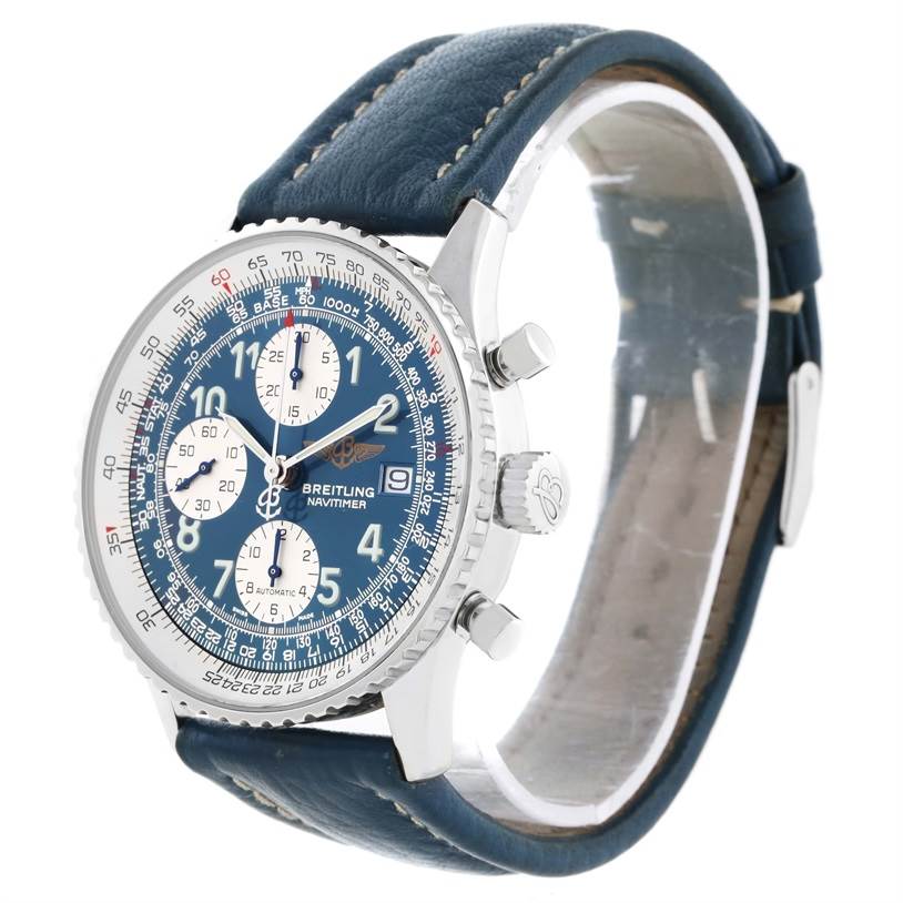 Breitling Navitimer Ii Automatic Steel Blue Strap Mens