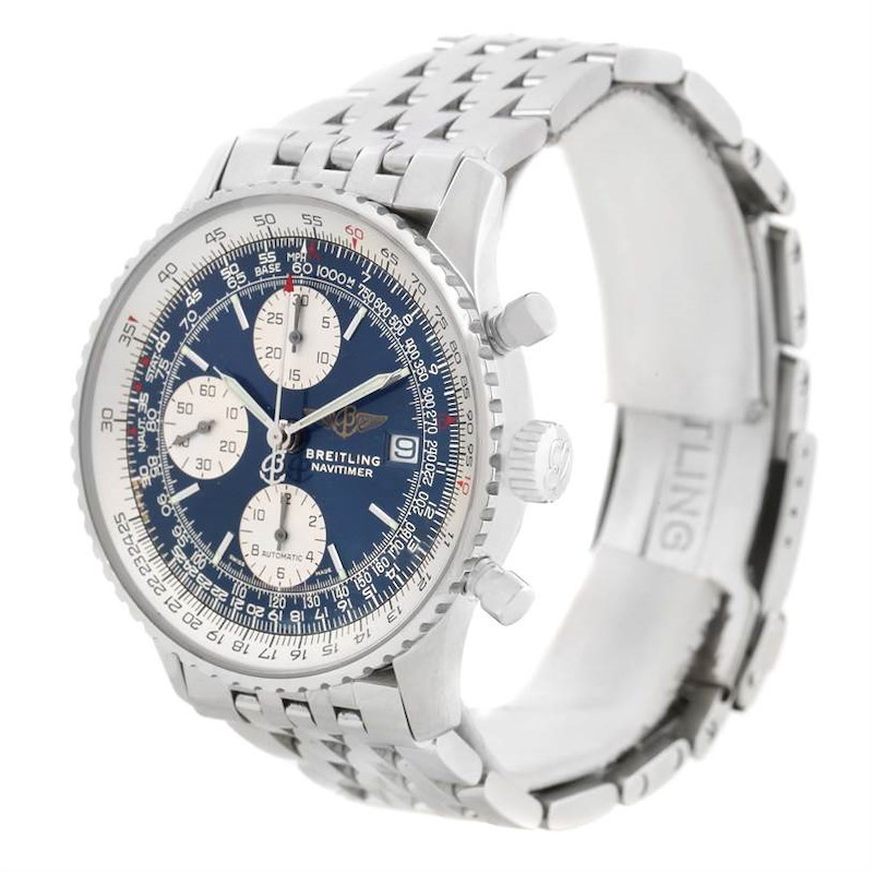 Breitling Navitimer II Stainless Steel Blue Dial Watch A13322 SwissWatchExpo
