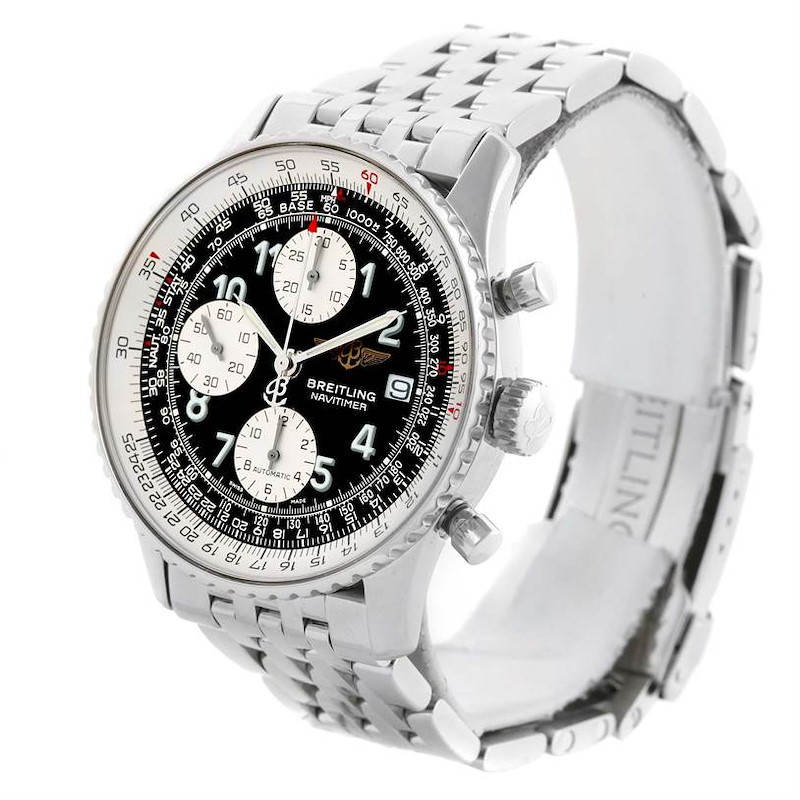 Breitling Navitimer II Stainless Steel Black Dial Watch A13322 SwissWatchExpo