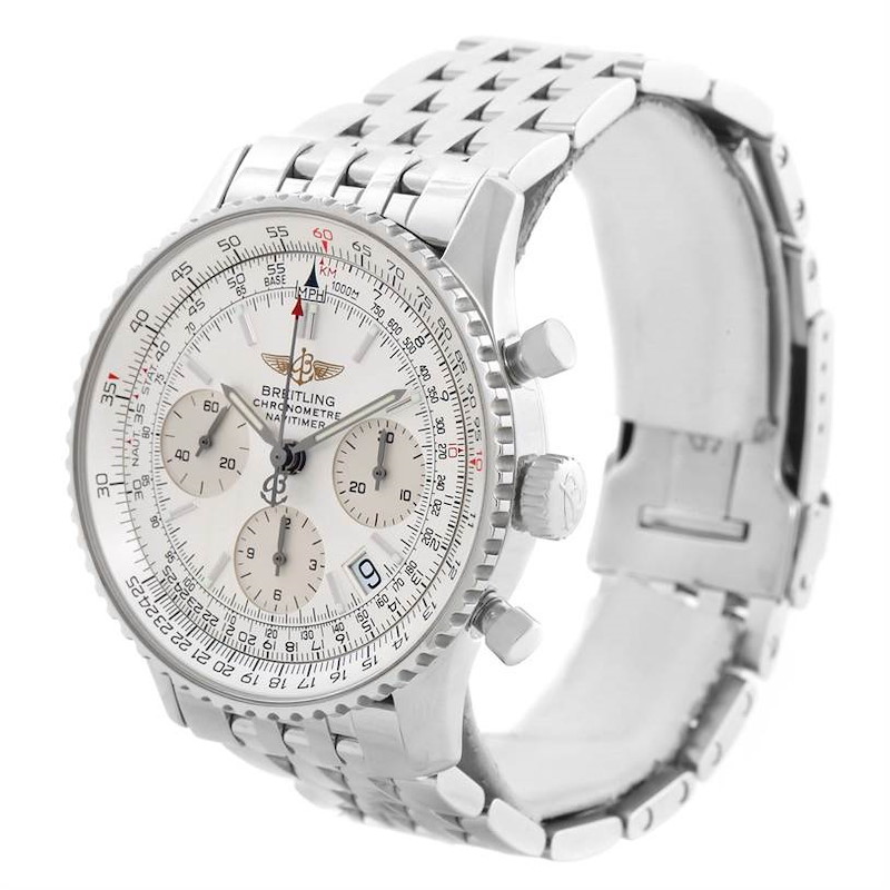 Breitling Navitimer Chronograph Silver Dial Steel Watch A23322 SwissWatchExpo