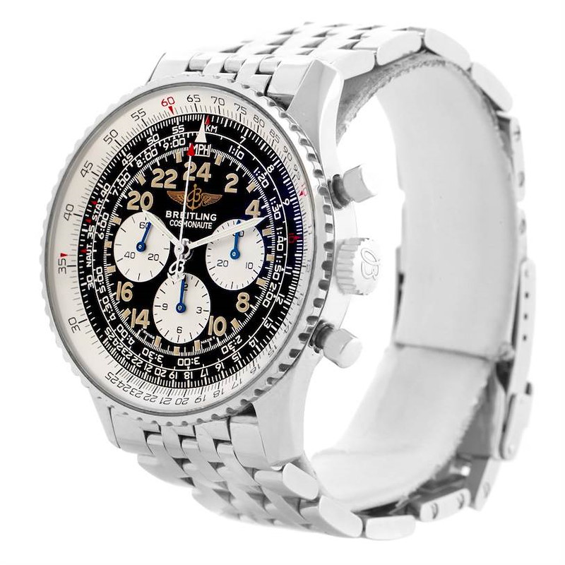 Breitling Navitimer Cosmonaute Black Dial Chronograph Watch A12022 SwissWatchExpo