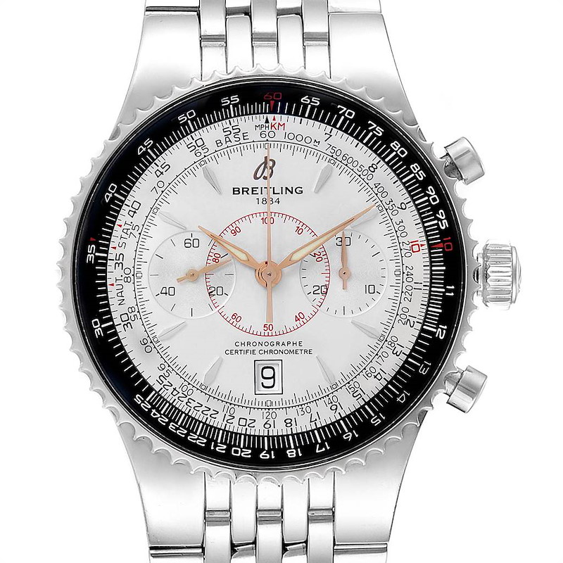 Breitling Montbrillant Legende Silver Dial Steel Mens Watch A23340 Box Papers SwissWatchExpo