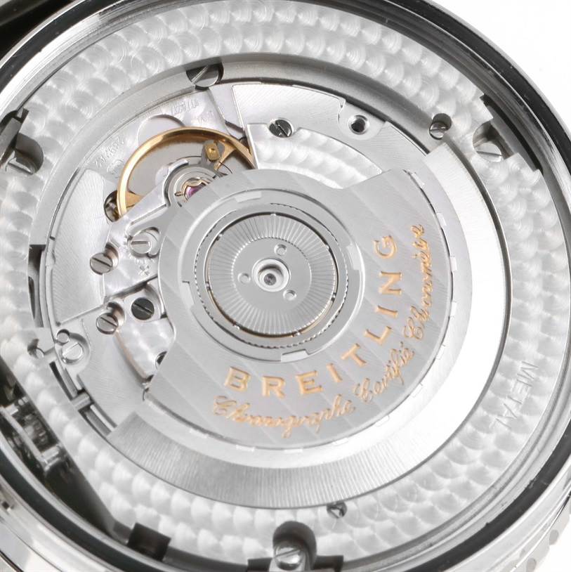 This image shows the inner mechanical movement of the Breitling Navitimer A26322 Men's Stainless Steel Black Dial A26322 Men's Stainless Steel Black Dial watch, viewed from the back.