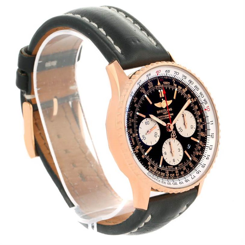 Breitling Navitimer 01 18K Rose Gold Black Dial Watch RB0120 SwissWatchExpo