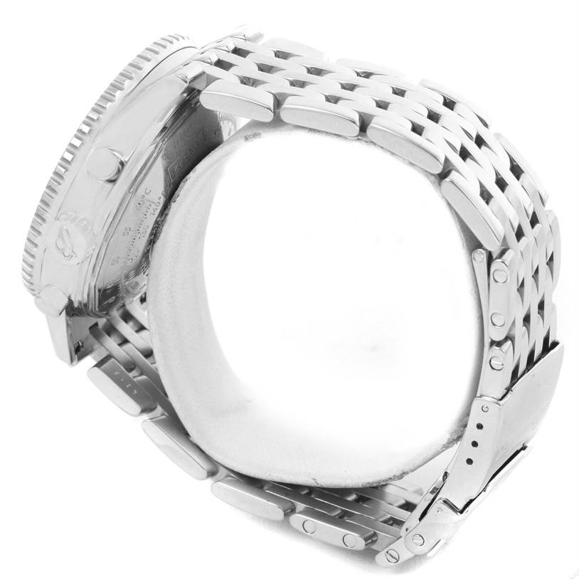 The image shows the side and part of the bracelet of a Breitling Navitimer A23322 Men's Stainless Steel Silver Dial A23322 Men's Stainless Steel Silver Dial watch, focusing on the case and links.