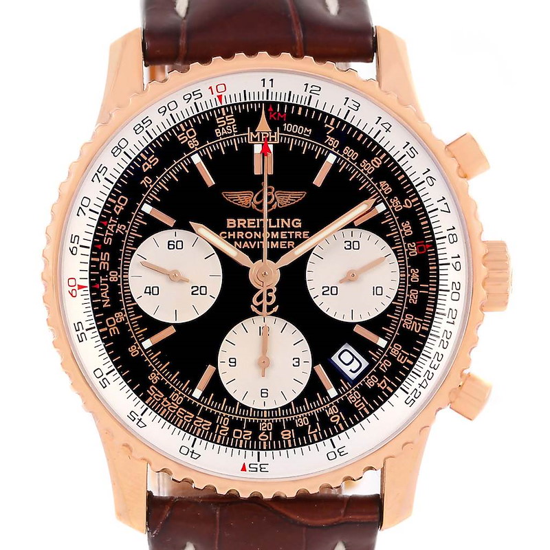 Breitling Navitimer 18K Rose Gold Limited Edition Mens Watch R23322 SwissWatchExpo