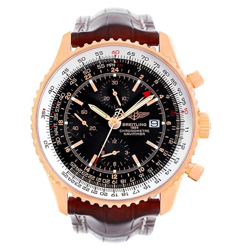 Breitling Navitimer World 18K Rose Gold Limited Edition Watch R24322 SwissWatchExpo