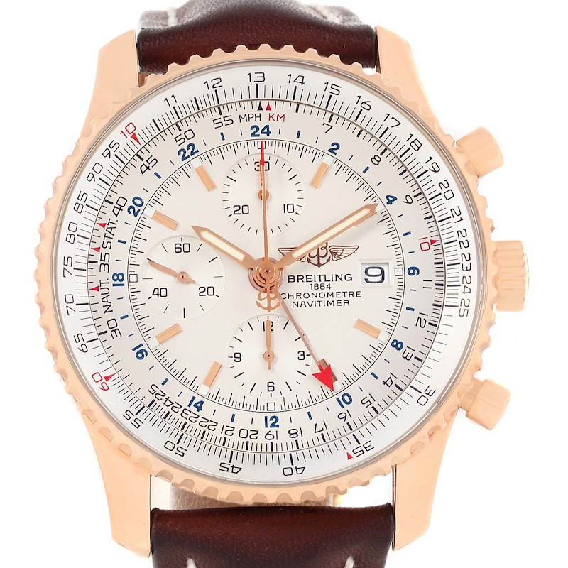 Breitling Navitimer World Rose Gold Limited Edition Mens Watch R24322 SwissWatchExpo
