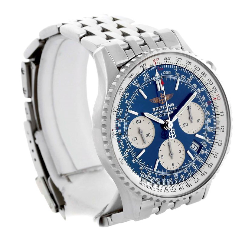 Breitling Navitimer Blue Dial Chronograph Steel Mens Watch 3322 Swisswatchexpo