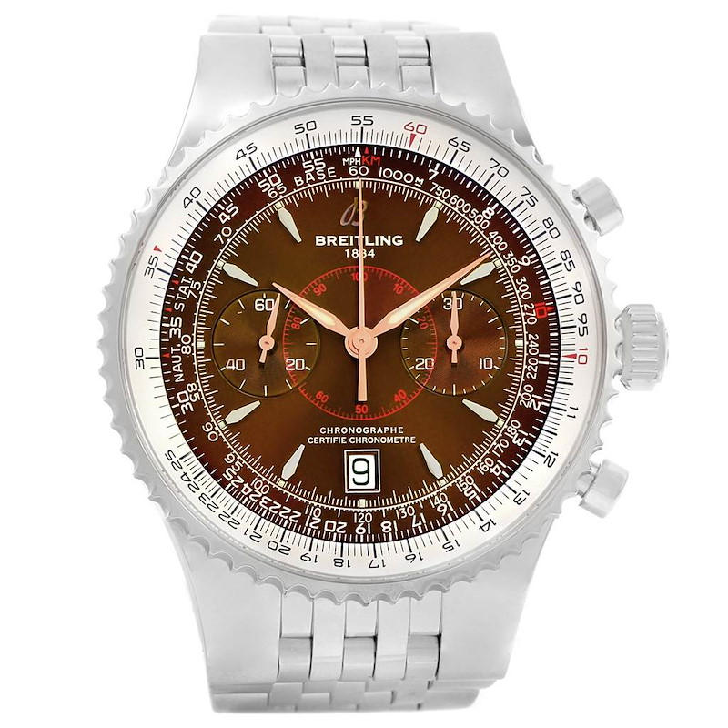 Breitling Montbrillant Legende Bronze Dial Mens Watch A23340 Box Papers SwissWatchExpo