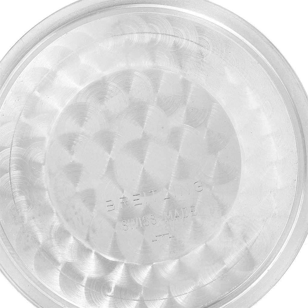 The image shows the inner case back of a Breitling Navitimer A21330 Men's Stainless Steel Silver Dial A21330 Men's Stainless Steel Silver Dial watch from a top-down angle.