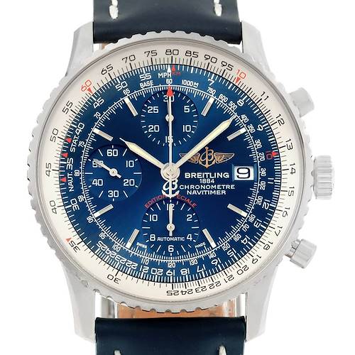 Photo of Breitling Navitimer Heritage Steel Blue Dial Mens Watch A13324 Box Card
