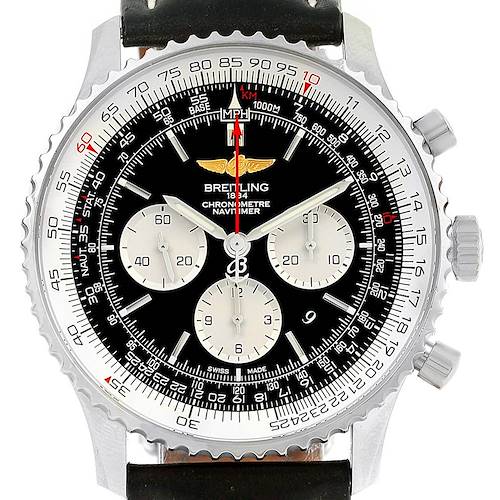 Photo of Breitling Navitimer 01 46mm Black Dial Leather Strap Mens Watch AB0127