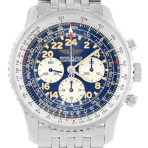 Photo of Breitling Navitimer Cosmonaute Blue Dial Chronograph Watch A12022