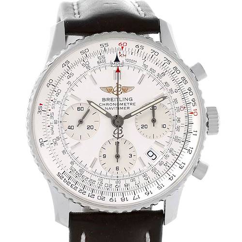 Photo of Breitling Navitimer Chronograph Silver Dial Black Strap Watch A23322