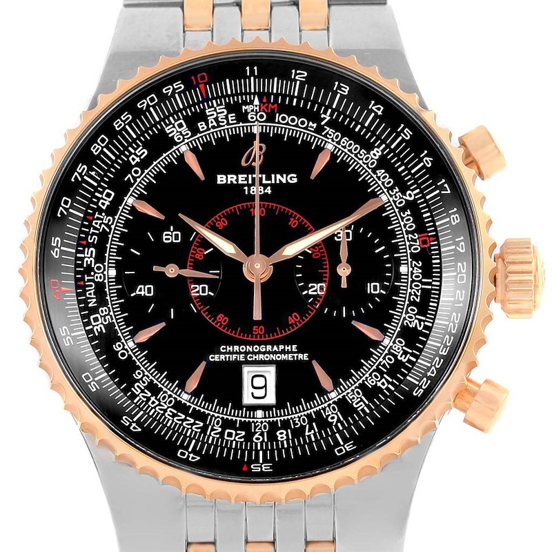 Breitling Montbrillant Legende Steel Rose Gold Black Dial Watch C23340 SwissWatchExpo