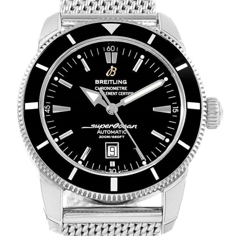 Breitling Superocean Heritage 46 Mesh Bracelet Watch A17320 Unworn SwissWatchExpo