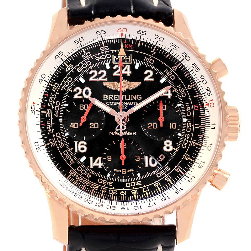 Breitling Navitimer Cosmonaute Rose Gold Carpenter LE Watch RB0210 SwissWatchExpo