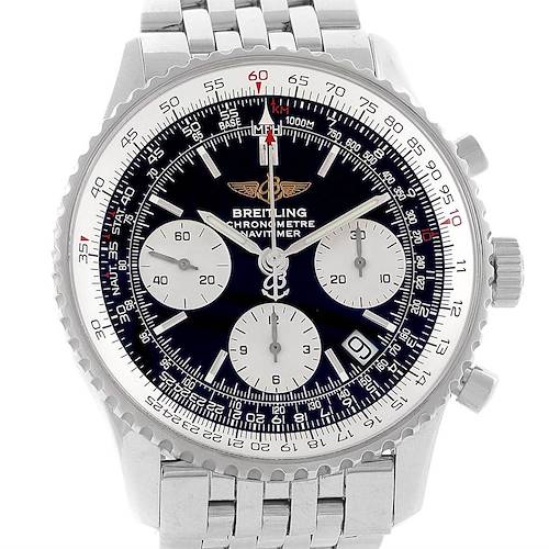 Photo of Breitling Navitimer Chronograph Black Dial Steel Watch A23322 Box