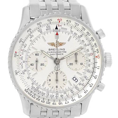 Photo of Breitling Navitimer Chronograph Silver Baton Dial Steel Watch A23322