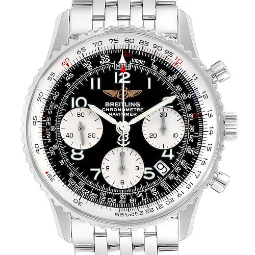 Photo of Breitling Navitimer Black Arabic Dial Steel Mens Watch A23322