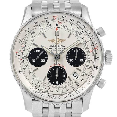 Photo of Breitling Navitimer Chronograph Panda Steel Mens Watch A23322 Box Papers