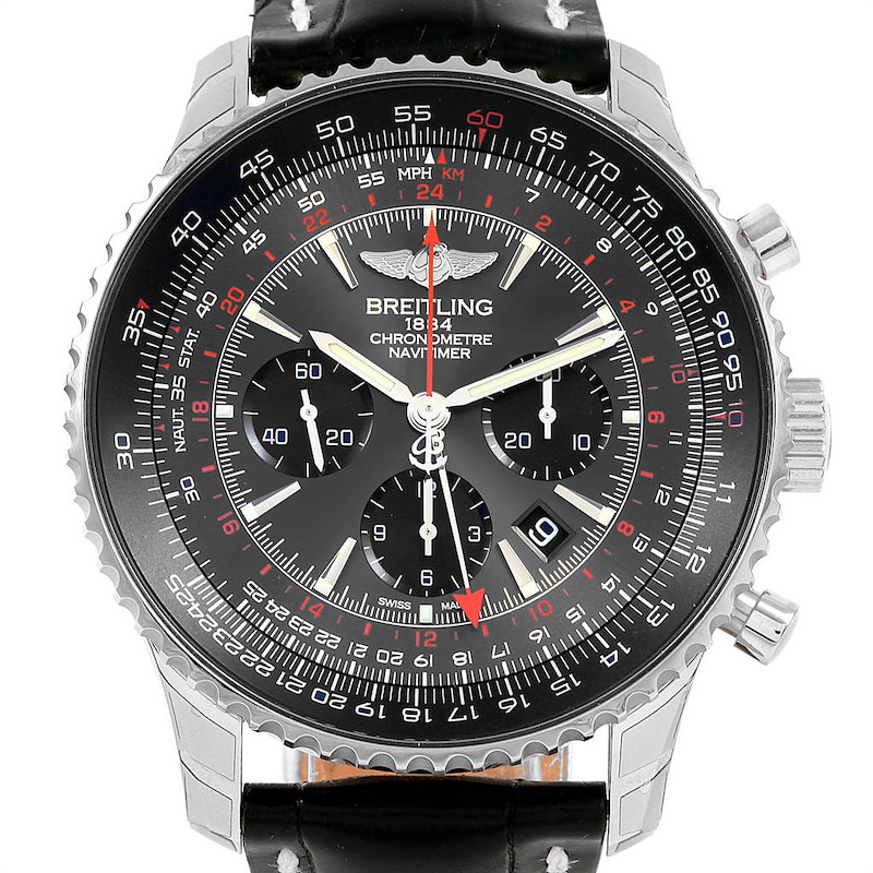 Breitling Navitimer GMT Stratos Grey Limited Edition Watch AB0441 Unworn SwissWatchExpo
